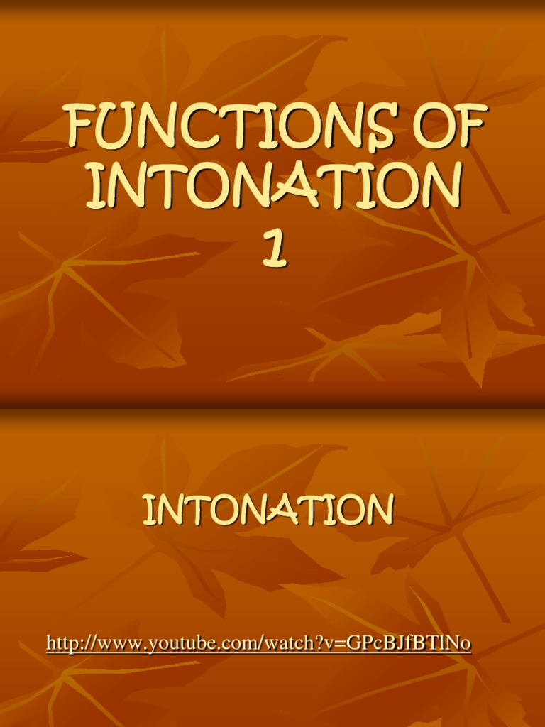 Functions of Intonation in Speech | PDF | Stress (Linguistics ...