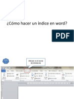 Cómo Hacer Un Índice en Word