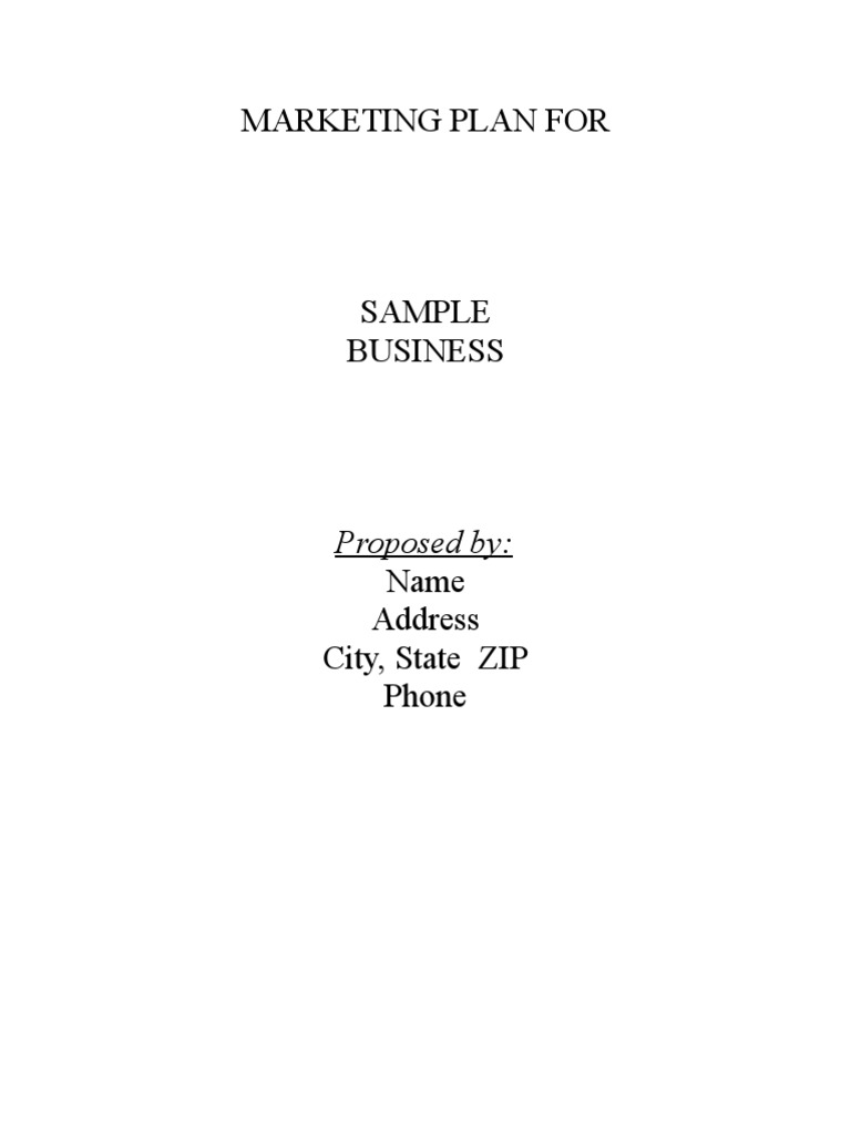 Comprehensive Marketing Plan Template | PDF | Business | Career & Growth