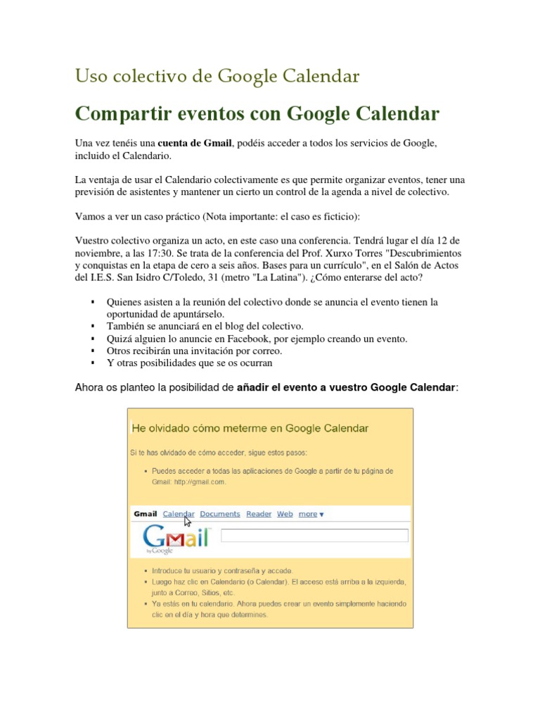 Manual Google Calendar PDF Google Gmail