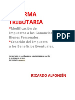Proyecto de Reforma Tributaria - Ricardo Alfonsín