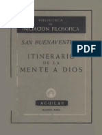 Itinerario de La Mente de Dios San Buenaventura Iniciacion Filosofica
