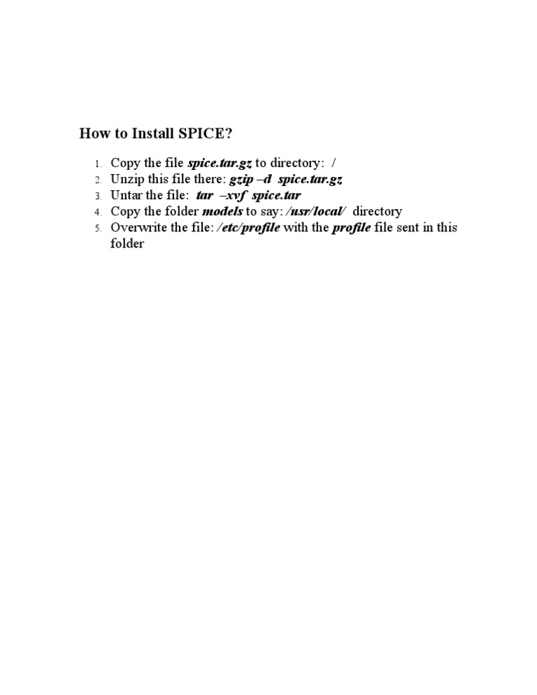Installing SPICE on Linux | PDF