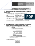 Datos de Transporte Urbano Lima Metropolitana - Octubre 2010