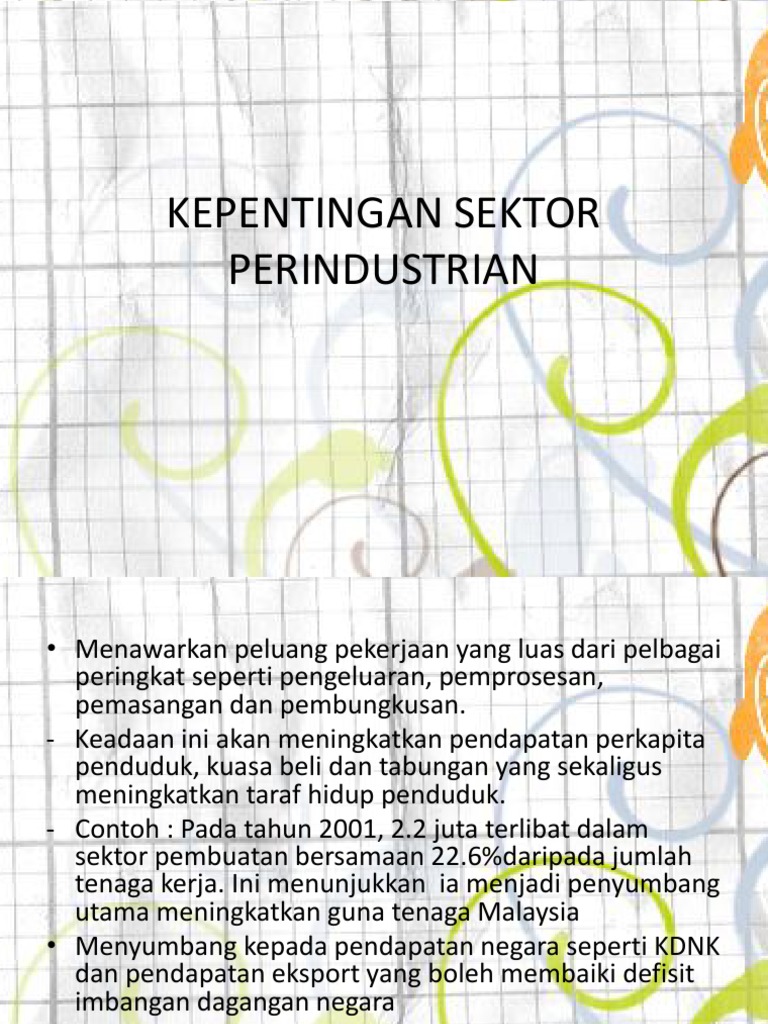 Kepentingan Sektor Perindustrian