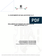 Reglamento de Transito Del Municipio Libre de San Luis Potosi PDF