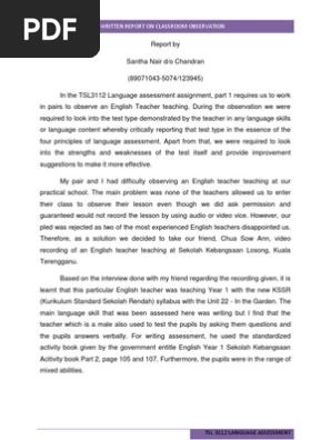 Report On Teacher Teaching Observation Educational Assessment Validity Statistics