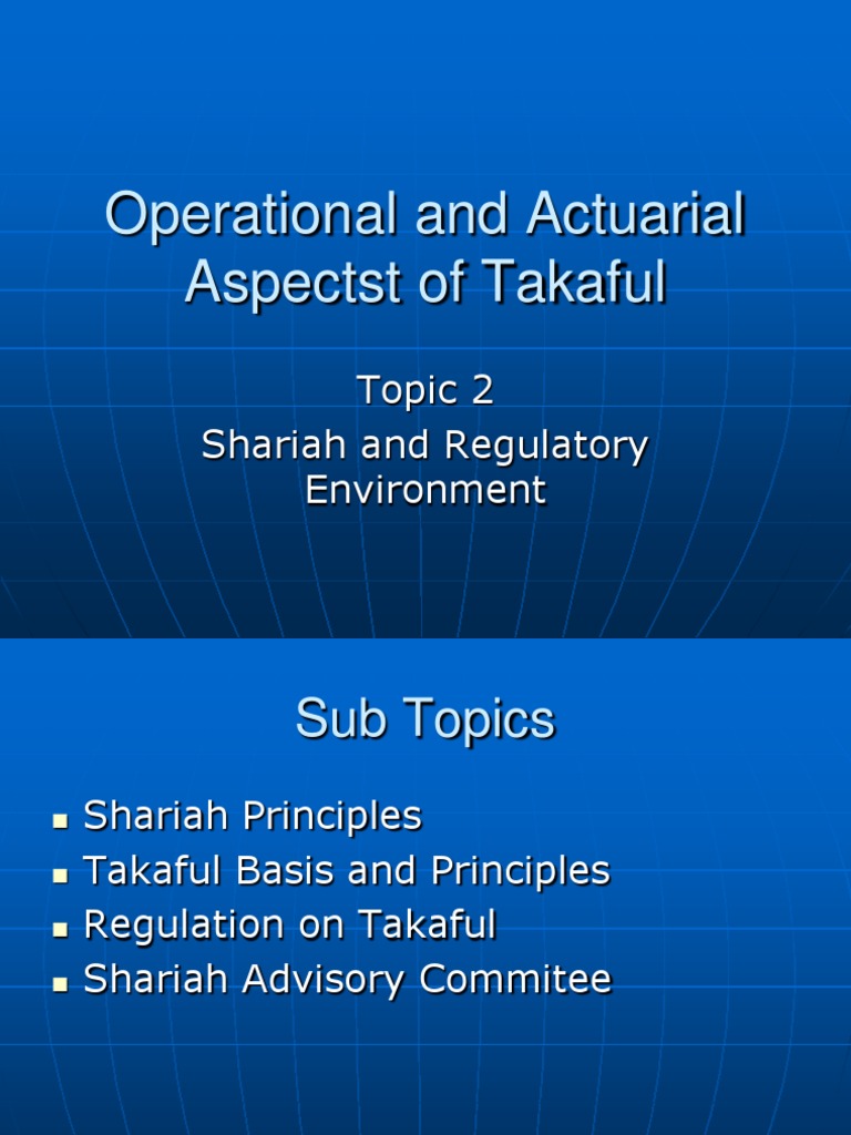 Operational and Actuarial Aspectst of Takaful | PDF | Sharia | Islamic ...