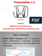 Honda: Group 4 Matthew Cruz, Brooke Feery, Jacob Hostetler, Daniela Nicula, Manh Duc Tran