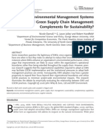 Environmental Management Systems and Green Supply Chain Management: Complements For Sustainability?