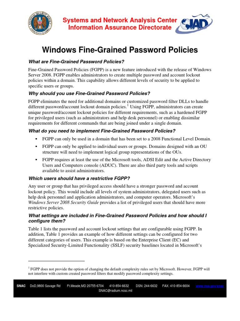 Fine Grained Policy PDF Password Software