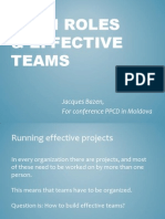 Team Roles & Effective Teams: Jacques Bazen, For Conference PPCD in Moldova