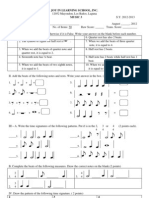 Joy in Learning School, Inc. First Quarterly Examination Music 3