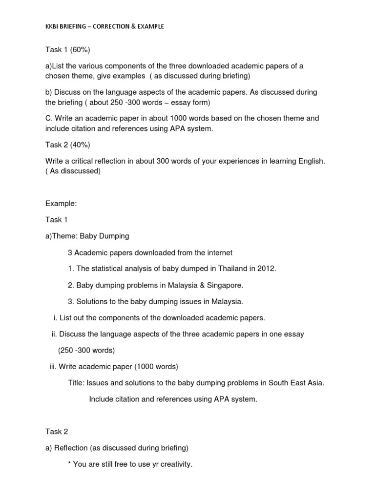Course Work Briefing-correction&Example | PDF