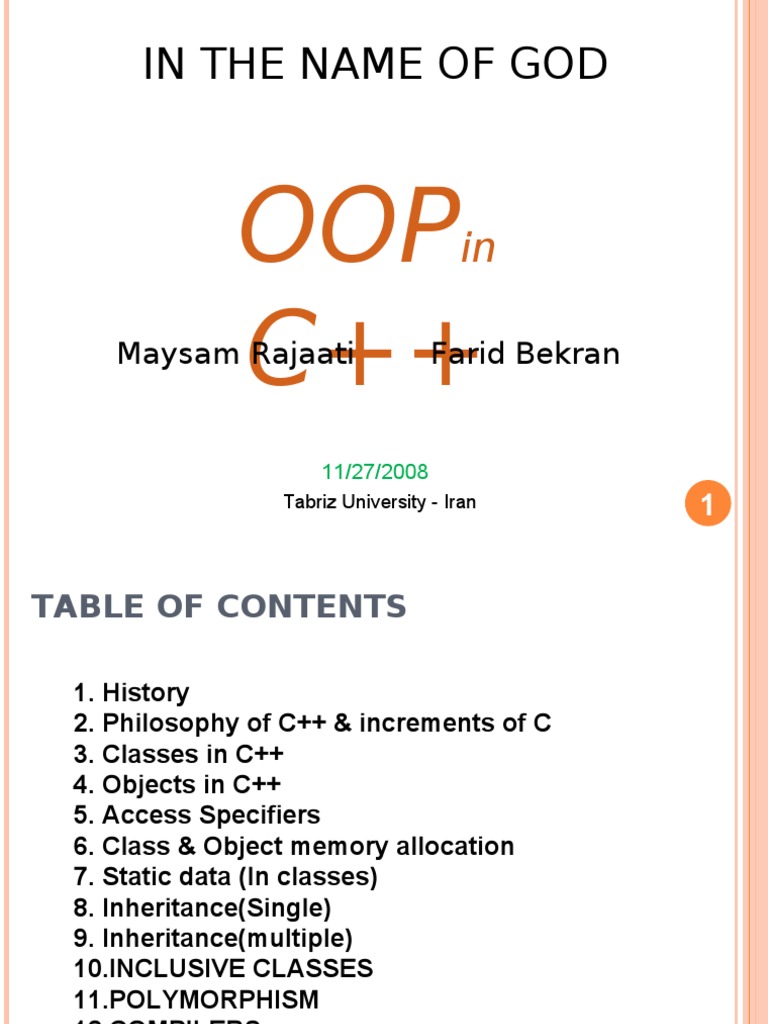 OOP Fundamentals in C++ Overview | PDF | C++ | Class (Computer Programming)