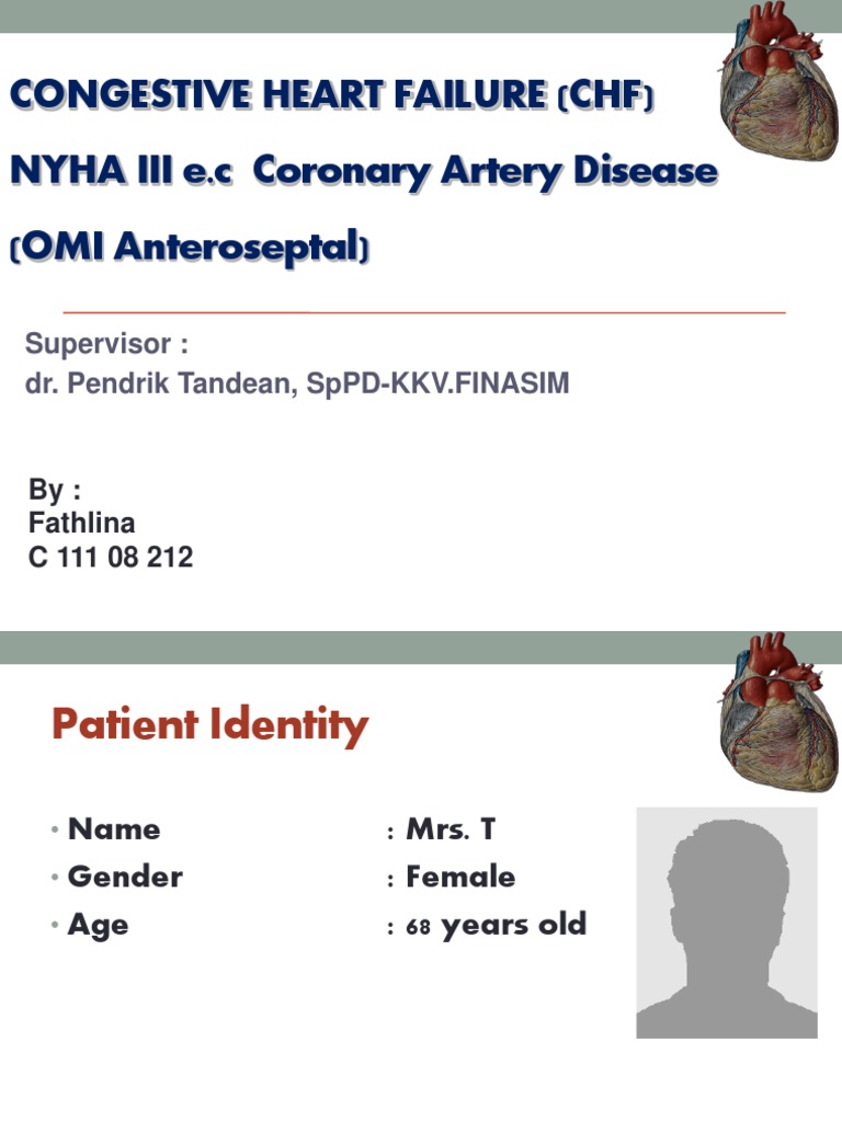 Laporan kasus kardio chf ec cad pdf coronary artery disease heart