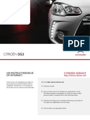 Gebruikershandleiding Citroen Ds3 11 Nl | Pdf