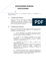 Especificaciones Tecnicas Caseta de Bombeo