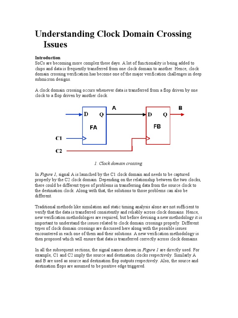Understanding Clock Domain Crossing Issues Download Free PDF Formal Verification