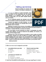 La Tortilla de Papas, Texto Instructivo