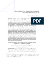 Política de Avaliação Da Educação Superior Controle e Massificação