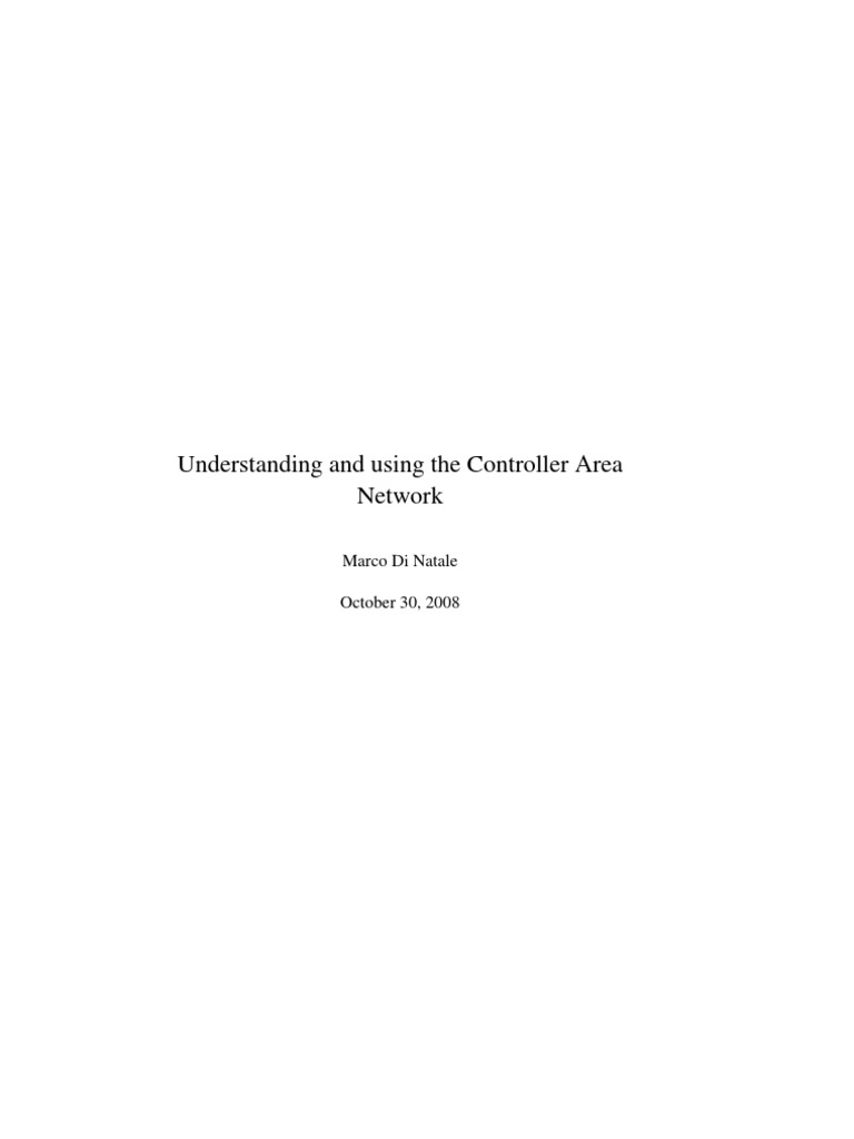 Understanding and Using The Controller Area | PDF | Network Topology ...