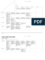 Section Wise Time Table