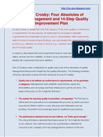 Philip B Crosby Four Absolutes of Quality Management and 14 Step Quality Improvement Plan