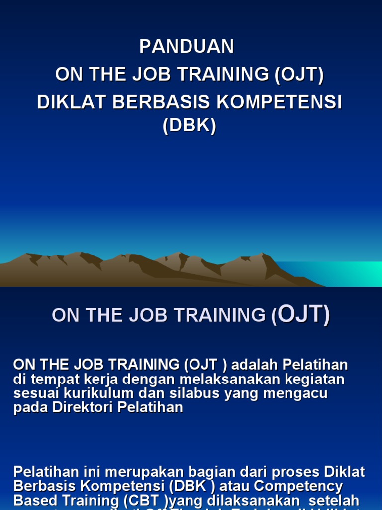 Panduan On The Job Training (OJT) | PDF