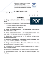 Syllabus: Ec 2207 - Digital Electronics Lab L T P C 0 0 3 2