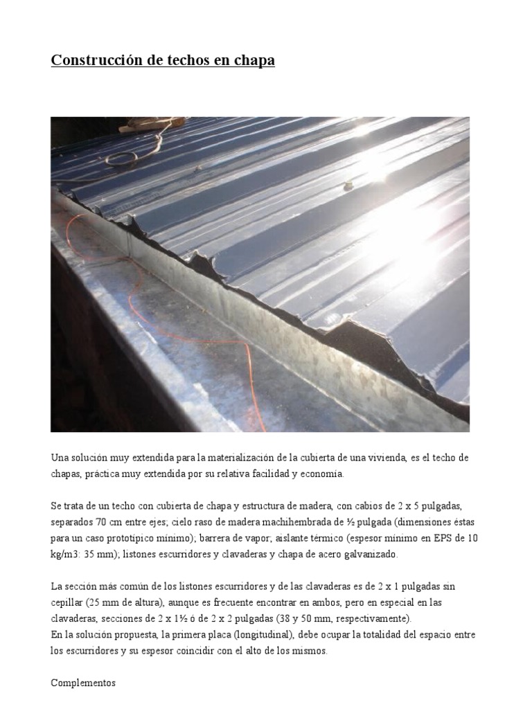 Guía para techos de chapa: estructura y tipos | PDF | Aluminio | Acero