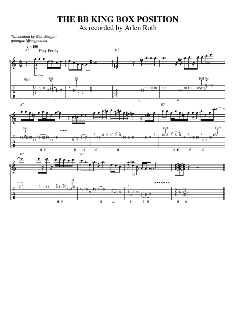 The BB King Box Position: As Recorded by Arlen Roth | PDF