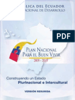 Plan Nacional Del Buen Vivir Resumen