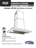 Download SV218-E Island Mounted Manual by Euro-Kitchen Inc SN16332192 doc pdf
