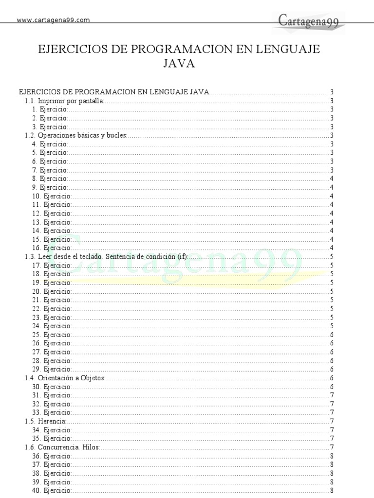 Ejercicios de Java | PDF | Celsius | Hilo (Computación)