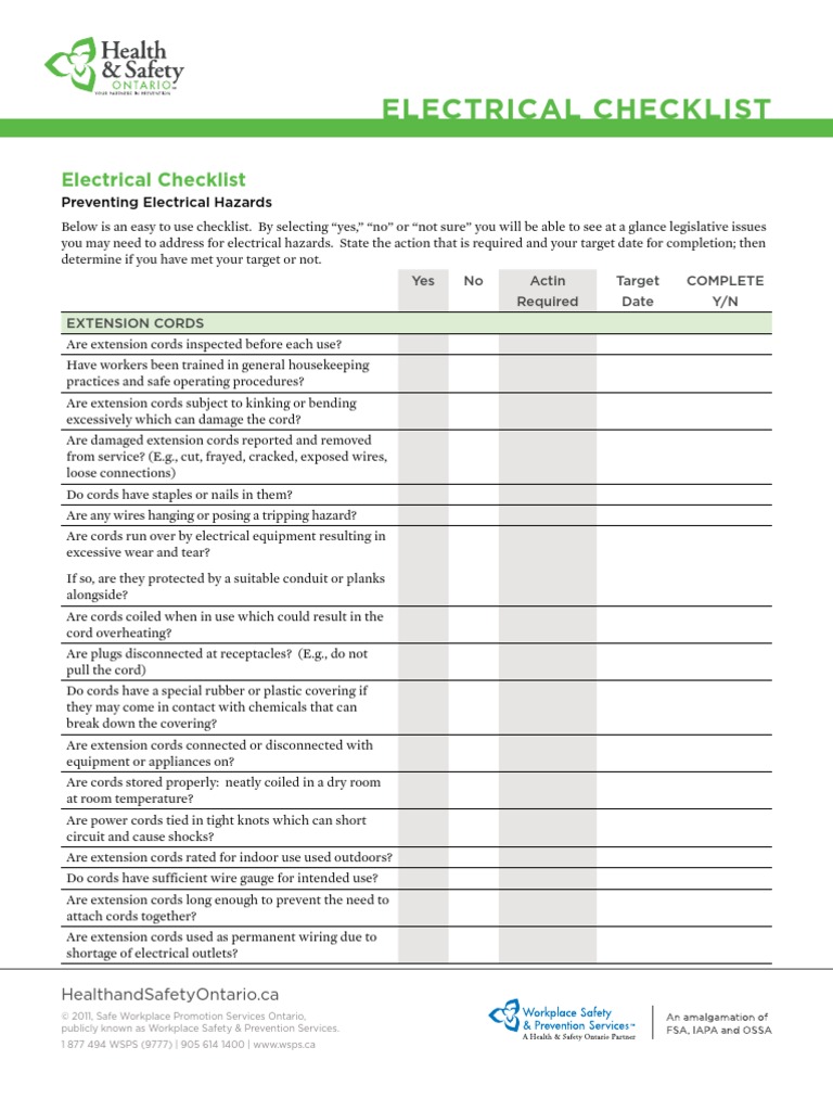 Safety Inspection Checklist Ac Power Plugs And Socket - vrogue.co