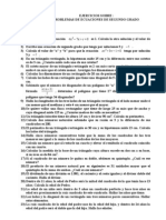 Problemas Ecuaciones Segundo Grado