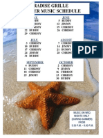 Flyer - Paradise Grille - Summer Schedule - 2013