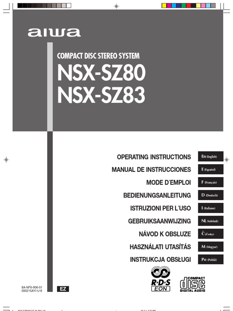 Aiwa Nsx Sz80 | Compact Cassette | Loudspeaker