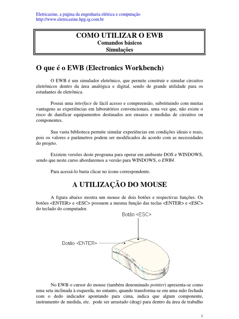 Guia de Uso do EWB para Simulações | PDF | Tecnologia e Engenharia