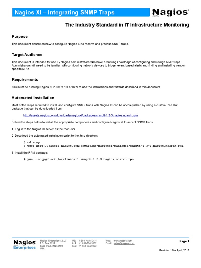 Configure SNMP Traps in Nagios XI | PDF | Server (Computing) | Firewall ...