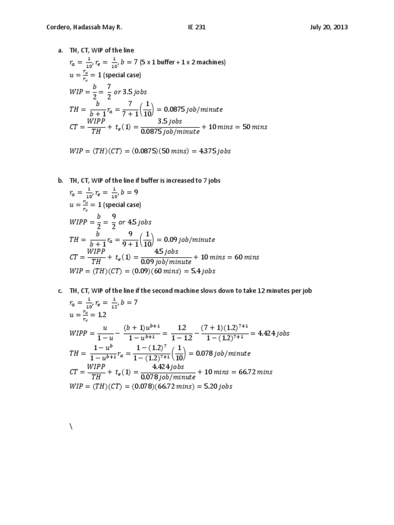 Line Performance Analysis: TH, CT, WIP | PDF | Teaching Methods & Materials