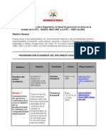 (A) Programación Académica del Diplomado NTC OSHAS 18001