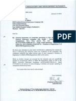 Insurance Regulatory and Development Authority: The Receipt of This Letter May Be Acknowledged