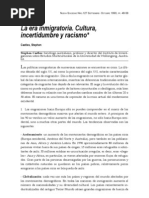 CastlesLa era inmigratoria. Cultura,
incertidumbre y racismo
