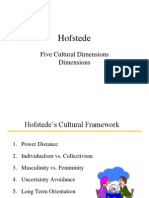 Hofstede's Five Cultural Dimensions Framework