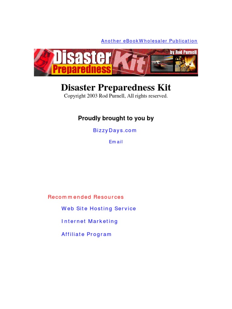 Disaster Preparedness Kit 2003 | PDF | American Red Cross | Emergency ...