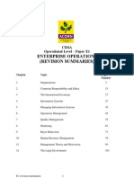 Enterprise Operations (Revision Summaries) : Cima Operational Level - Paper E1