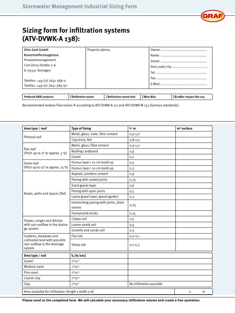 Stormwater Management Sizing Form | PDF