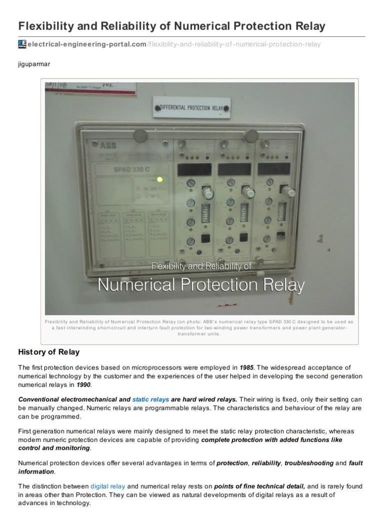 Numerical Protection Relay Advantages | PDF | Digital Signal Processing ...